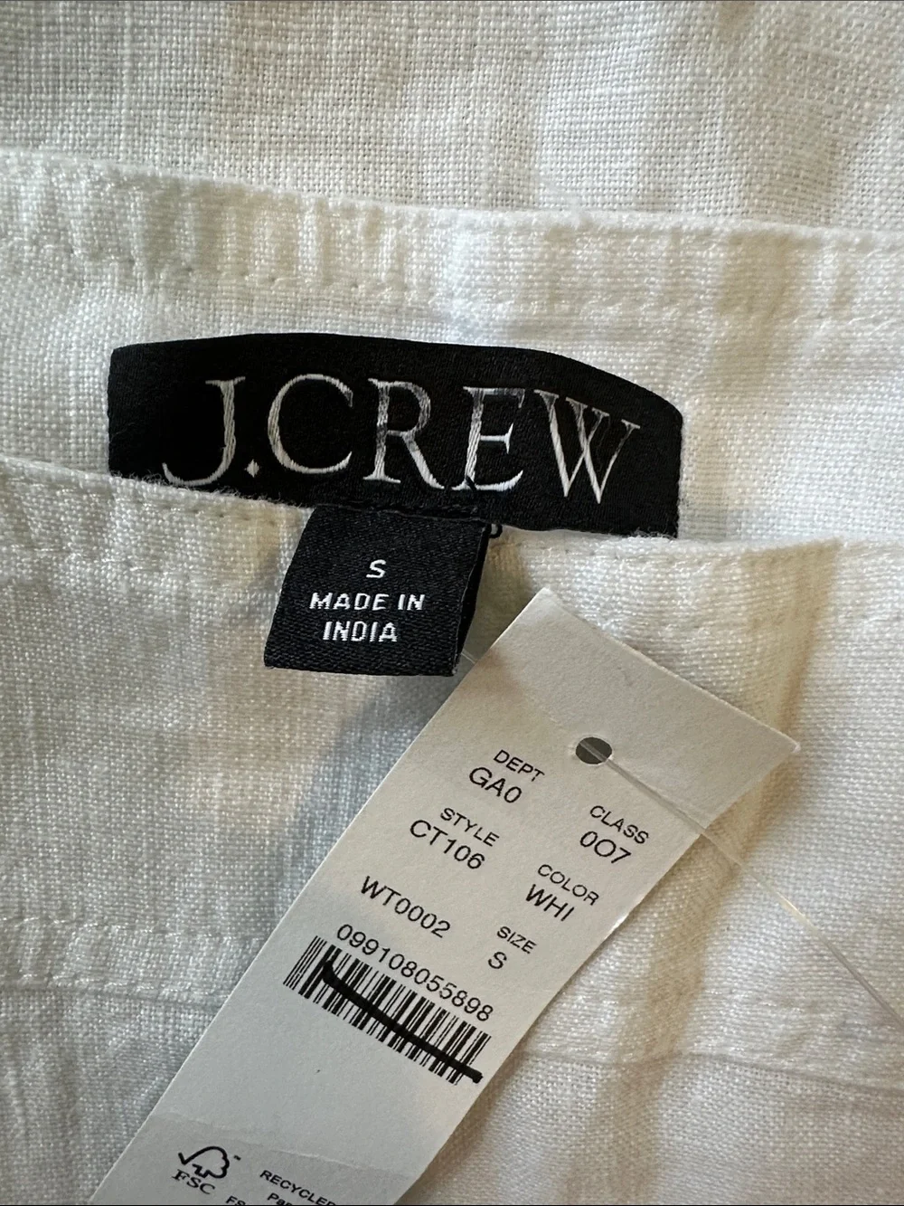 J. Crew Boatneck tee in linen - White Linen Pocket Tee - Picture 6 of 7